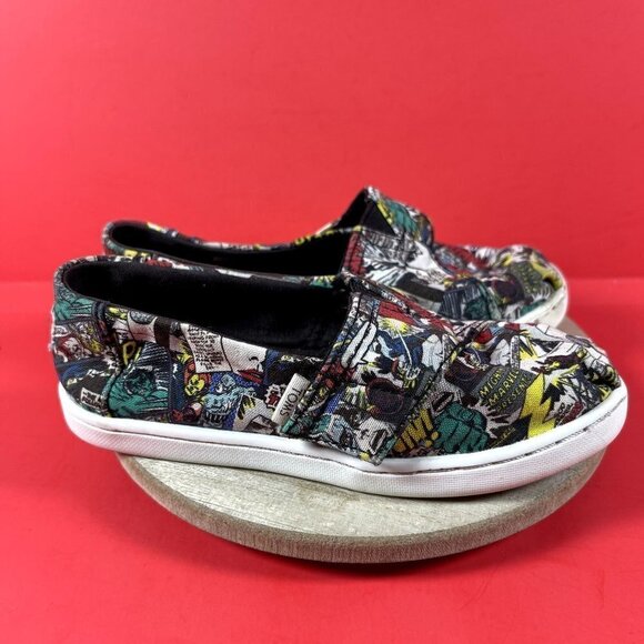 Marvel X Toms Toddler Comic Strip Velcro Slip On Shoes Size 10 - Picture 1 of 8